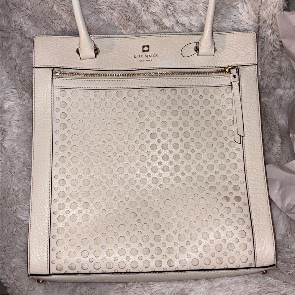 Kate Spade Perri Lane Bubbles Lynne Perforated Leather Tote Bag